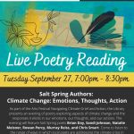 Read more about the article On the Rise, poetry reading September 27, 2022, SaltSpring Public Library 7 pm.